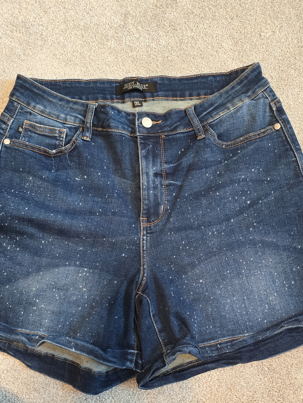 Judy Blue Speckled Dark Blue Denim Shorts